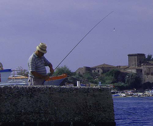 I'm not sure what this bloke was after in    Naxos harbour.