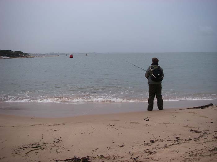 Studland on the same morning - easy fishing.